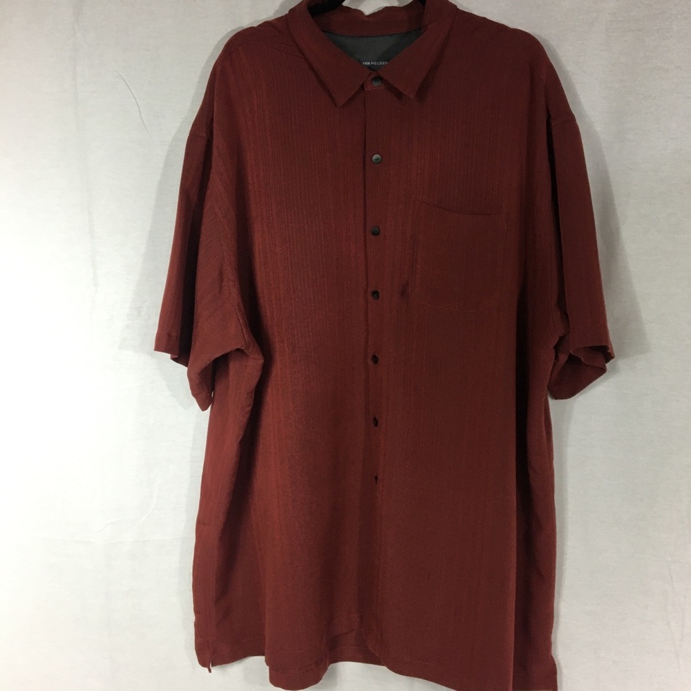 Van Heusen Red Rust Short Sleeve 3XLT Men's 20-20 1/2 rayon poly